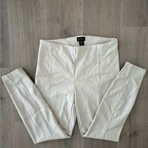 Nicole Miller Womens M Taupe StretchyFaux Leather Legging Ankle Pants High Waist